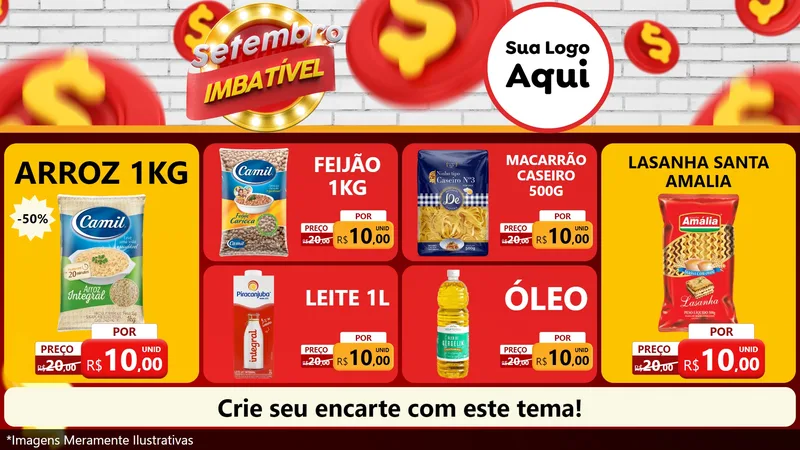 Modelo de TV para TV Horizontal com o tema Setembro Imbatível para Supermercado