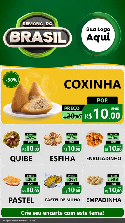 Modelo de Rede Social para Stories com o tema Semana do Brasil para Salgadaria