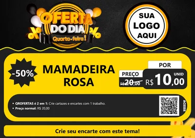 Modelo de Cartaz para Cartaz A4 Horizontal com o tema Oferta do Dia - Quarta Feira! para Bebês