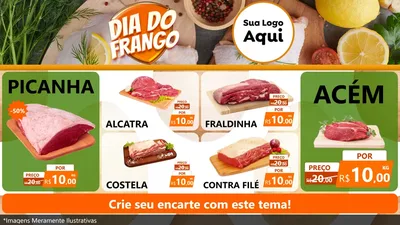 Modelo de TV para TV Horizontal com o tema Dia do Frango para Açougue