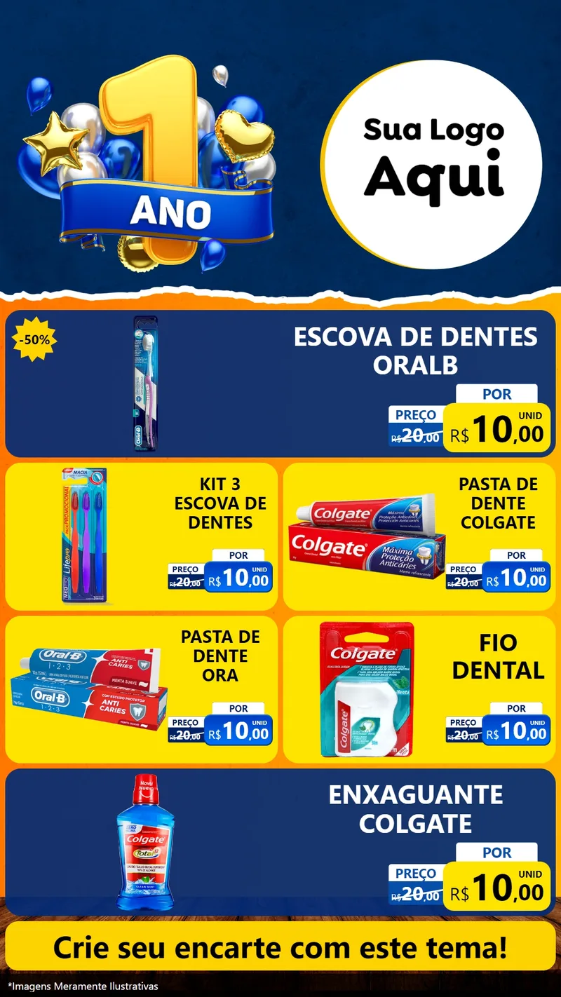 Modelo de TV para TV Vertical com o tema Um Ano de Aniversário para Higiene Pessoal