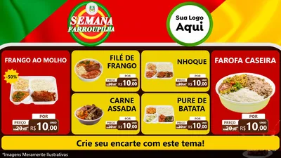 Modelo de TV para TV Horizontal com o tema Semana Farroupilha para Restaurante