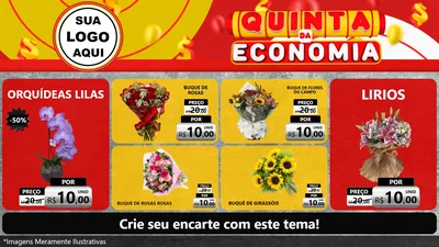 Modelo de TV para TV Horizontal com o tema Quinta da Economia para Floricultura e jardim