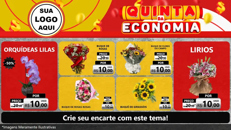 Modelo de TV para TV Horizontal com o tema Quinta da Economia para Floricultura e jardim