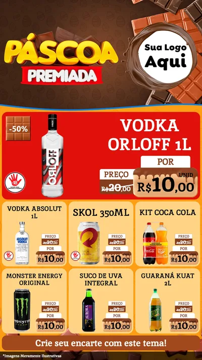 Modelo de Rede Social para Stories com o tema Páscoa Premiada para Distribuidora de bebidas