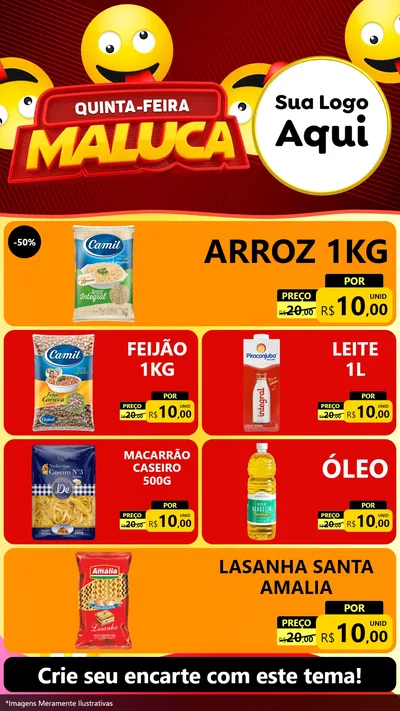 Modelo de TV para TV Vertical com o tema Quinta-feira Maluca para Supermercado