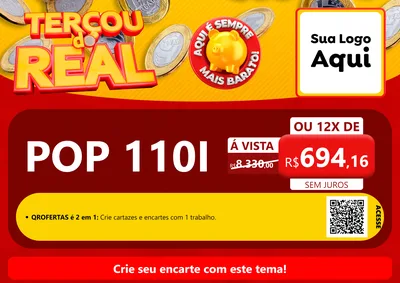 Modelo de Cartaz para Cartaz A4 Horizontal com o tema Terçou do Real para Concessionaria de Motos