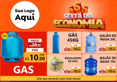 Modelo de Encarte para Encarte A4 Horizontal com o tema Sexta da Economia para Água e gás