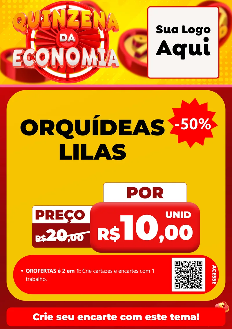 Modelo de Cartaz para Cartaz A4 Vertical com o tema Quinzena Da Economia para Floricultura e jardim