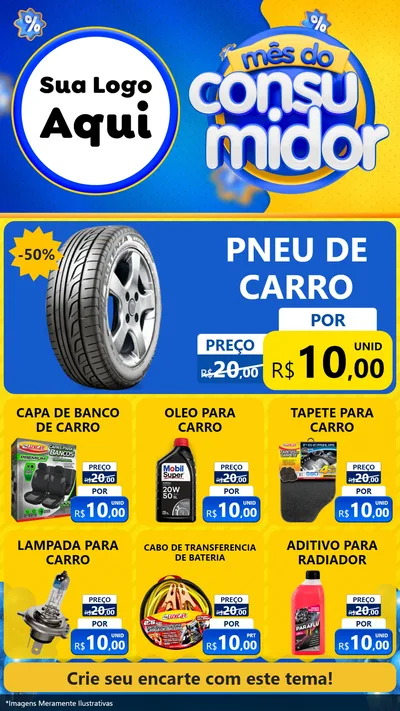 Modelo de Rede Social para Stories com o tema Mês do Consumidor para Auto peças