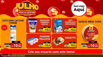 Modelo de TV para TV Horizontal com o tema Julho Ofertas Imbatíveis para Frios e Laticínios