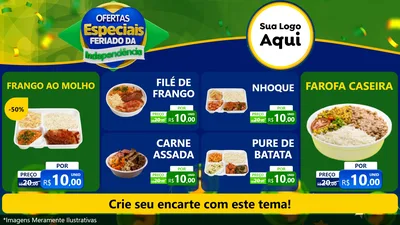 Modelo de TV para TV Horizontal com o tema Ofertas Especiais Feriado da Independência para Restaurante