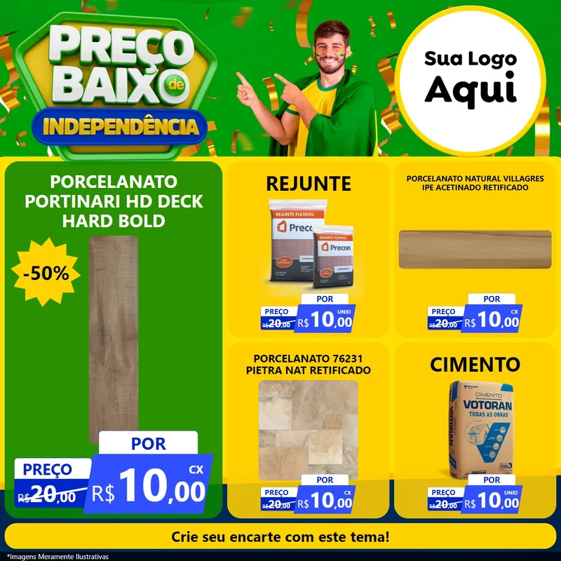 Modelo de Rede Social para Feed Facebook com o tema Preço Baixo de Independência para Pisos e revestimentos