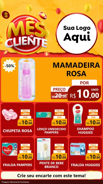 Modelo de Rede Social para Stories com o tema Mês do Cliente para Bebês