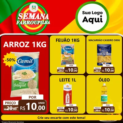 Modelo de Rede Social para Feed Facebook com o tema Semana Farroupilha para Supermercado
