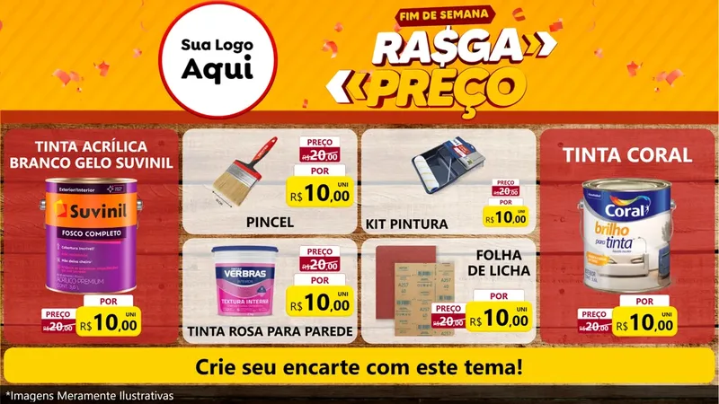 Modelo de TV para TV Horizontal com o tema Fim de Semana Rasga Preços para Tintas e Ferramentas