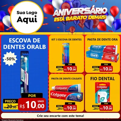 Modelo de Rede Social para Feed Facebook com o tema Aniversário para Higiene Pessoal