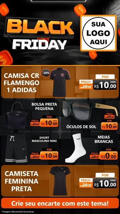 Modelo de TV para TV Vertical com o tema Black Friday para Roupas e acessórios