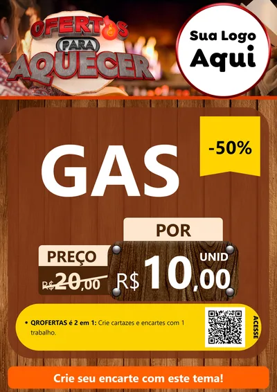 Modelo de Cartaz para Cartaz A4 Vertical com o tema Ofertas Para Aquecer para Água e gás