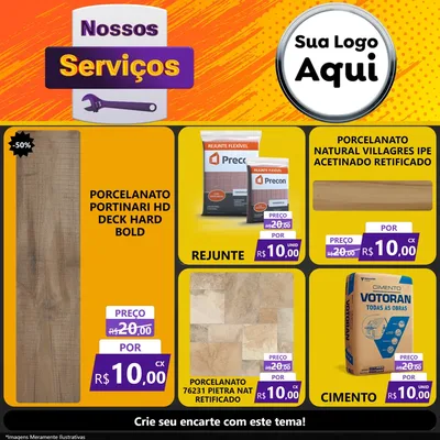 Modelo de Rede Social para Feed Facebook com o tema Nossos Serviços para Pisos e revestimentos