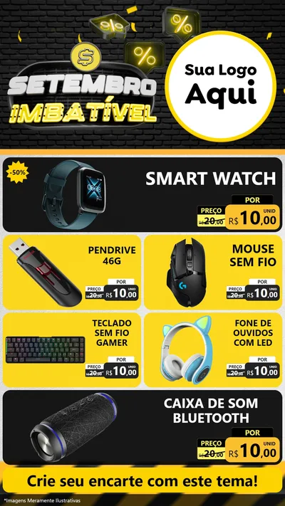 Modelo de TV para TV Vertical com o tema Setembro Imbatível para Informática