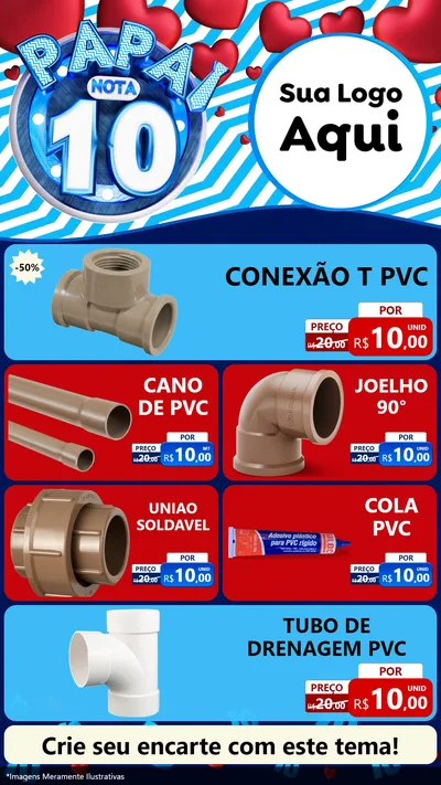 Modelo de TV para TV Vertical com o tema Papai Nota 10 para Tubos e conexões