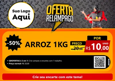 Modelo de Cartaz para Cartaz A4 Horizontal com o tema Oferta Relâmpago para Supermercado