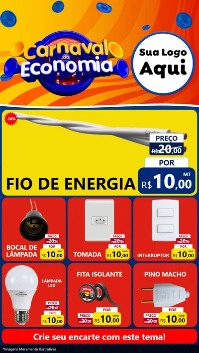 Modelo de Rede Social para Stories com o tema Carnaval da Economia para Materiais Elétricos