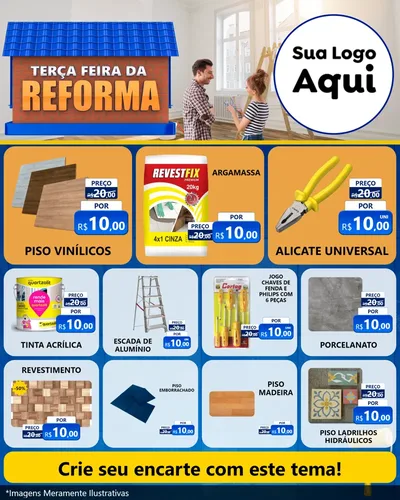 Modelo de Rede Social para Feed Instagram com o tema Terça-feira da Reforma para Material para Construção