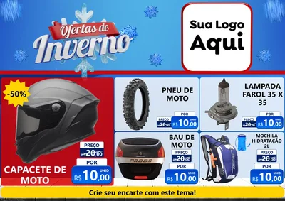 Modelo de Encarte para Encarte A4 Horizontal com o tema Ofertas de Inverno para Moto peças