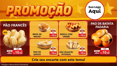 Modelo de TV para TV Horizontal com o tema Promoção para Padaria