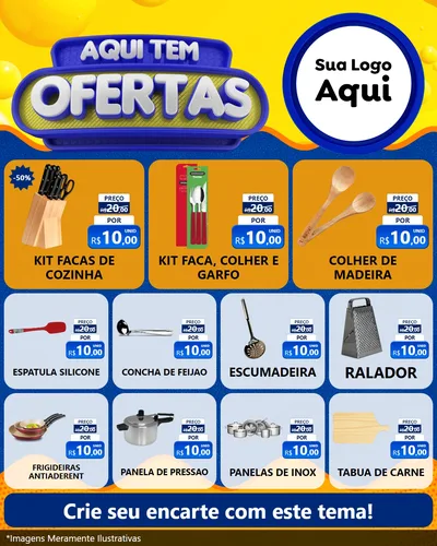 Modelo de Rede Social para Feed Instagram com o tema Aqui Tem Ofertas para Utilidades Domésticas