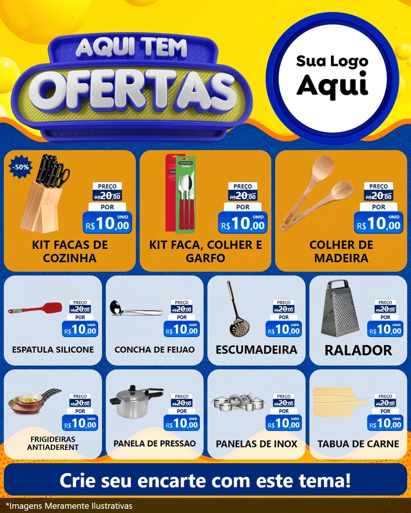 Modelo de Rede Social para Feed Instagram com o tema Aqui Tem Ofertas para Utilidades Domésticas