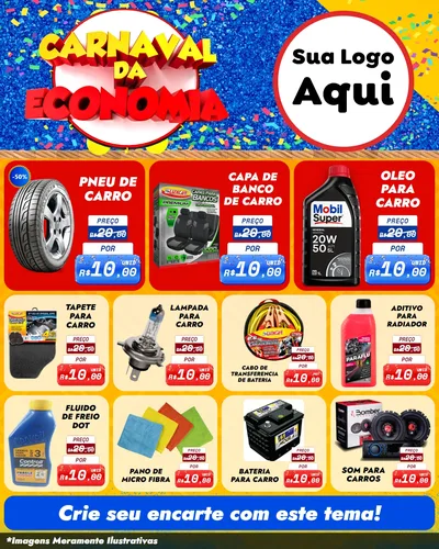 Modelo de Rede Social para Feed Instagram com o tema Carnaval da Economia para Auto peças