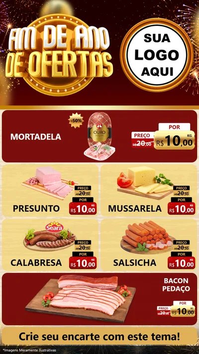 Modelo de TV para TV Vertical com o tema Fim de Ano de Ofertas para Frios e Laticínios