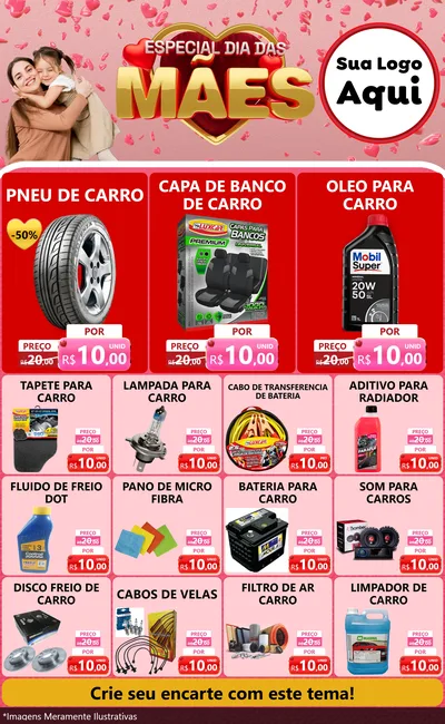 Modelo de Encarte para Encarte Grande com o tema Especial Dia Das Mães para Auto peças