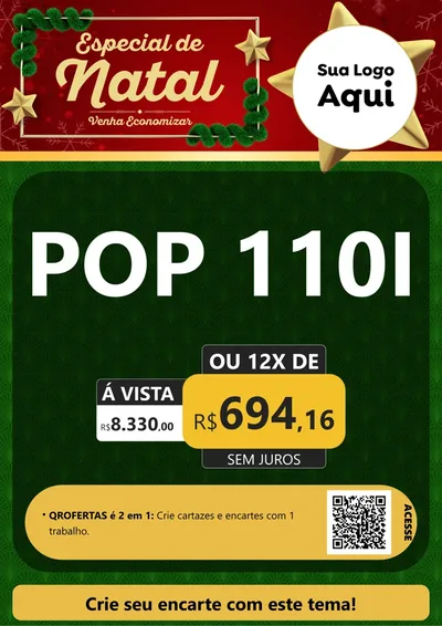 Modelo de Cartaz para Cartaz A4 Vertical com o tema Especial de Natal para Concessionaria de Motos