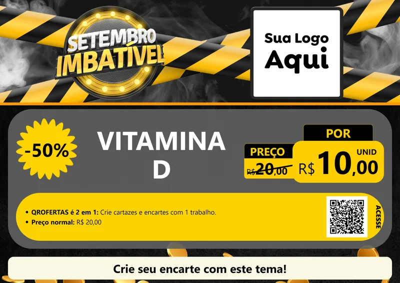 Modelo de Cartaz para Cartaz A4 Horizontal com o tema Setembro Imbatível para Farmácia