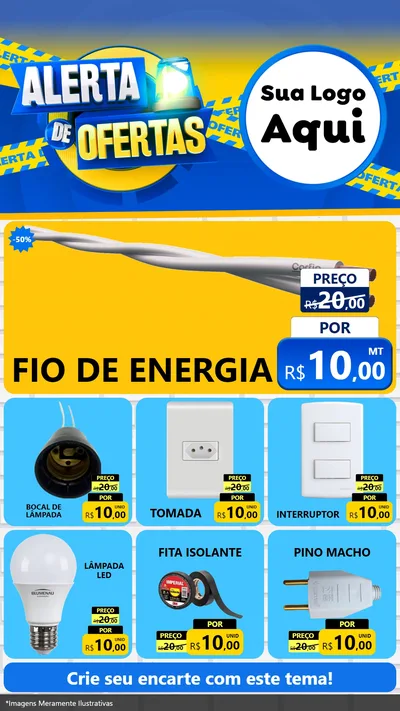 Modelo de Rede Social para Stories com o tema Alerta de Ofertas para Materiais Elétricos