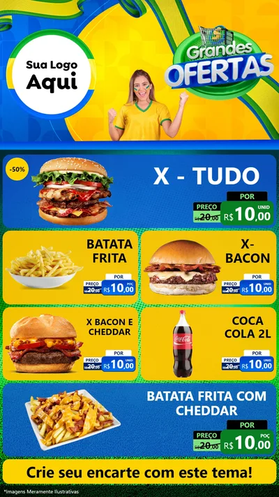 Modelo de TV para TV Vertical com o tema Grandes Ofertas para Hamburgueria