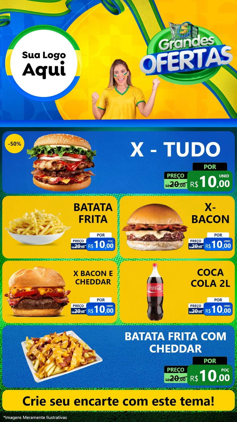 Modelo de TV para TV Vertical com o tema Grandes Ofertas para Hamburgueria