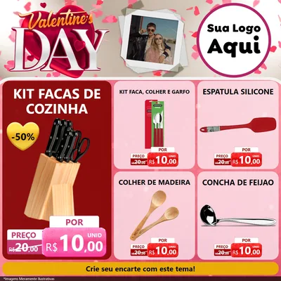 Modelo de Rede Social para Feed Facebook com o tema Valentine's Day para Utilidades Domésticas