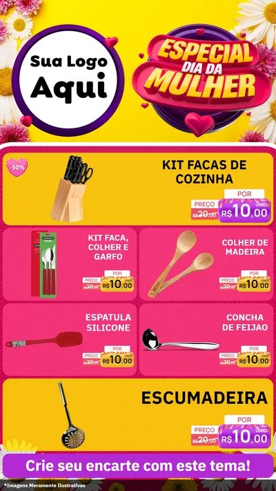 Modelo de TV para TV Vertical com o tema Especial Dia da Mulher para Utilidades Domésticas