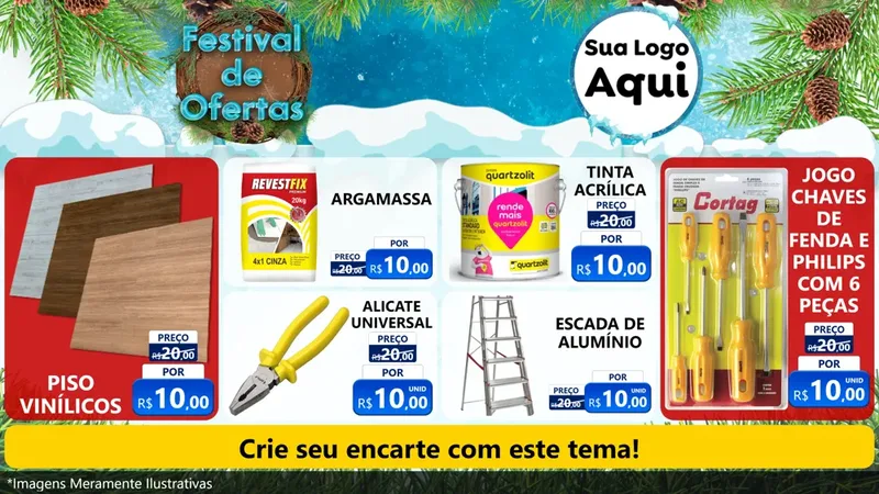 Modelo de TV para TV Horizontal com o tema Festival de Ofertas - Inverno para Material para Construção
