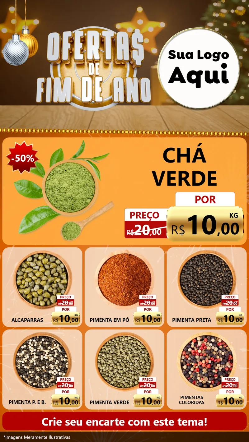 Modelo de Rede Social para Stories com o tema Ofertas de Fim de Ano para Produtos Naturais