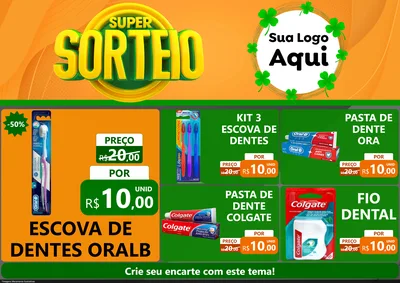 Modelo de Encarte para Encarte A4 Horizontal com o tema Super Sorteio para Higiene Pessoal