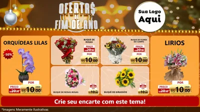 Modelo de TV para TV Horizontal com o tema Ofertas de Fim de Ano para Floricultura e jardim