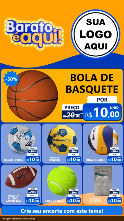 Modelo de Rede Social para Stories com o tema Barato é aqui para Artigos Esportivos