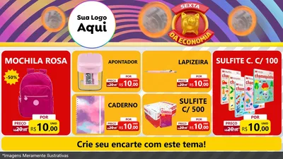 Modelo de TV para TV Horizontal com o tema Sexta da Economia para Papelaria