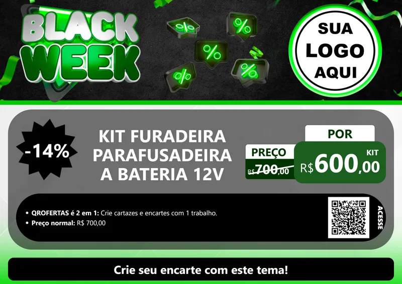 Modelo de Cartaz para Cartaz A4 Horizontal com o tema Black Week para Maquinas e Ferramentas